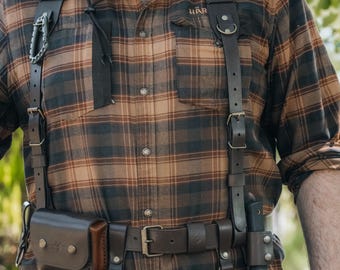 Bushcraft Leather Suspenders