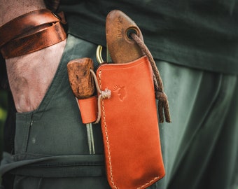 Leather Sheath for Silky PocketBoy 170 with Ferro Rod Loop