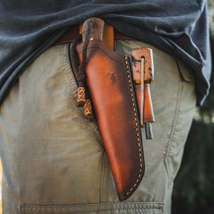Bushcraft Knife Sheath with Firesteel Loop
