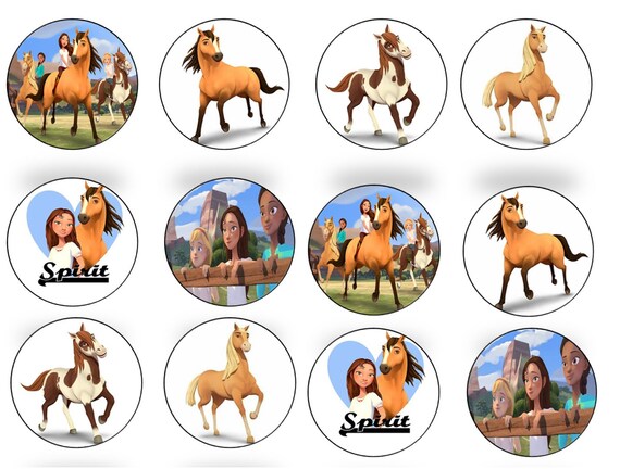 Spirit Riding Horse Cupcake Party Gateau Comestible Topper Etsy