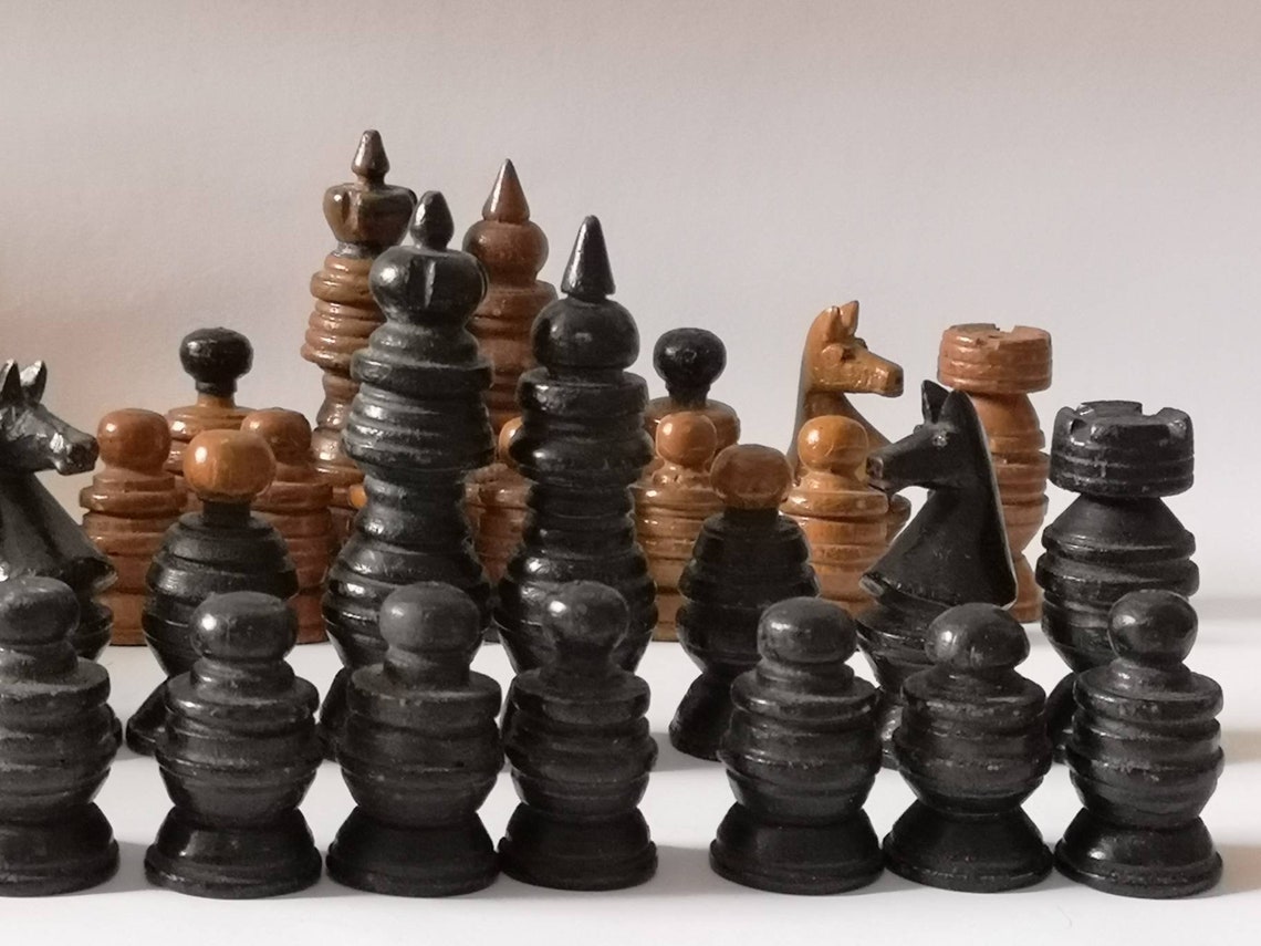 C. 1920 Antique Wooden Chess Austro-Hungarian South German | Etsy