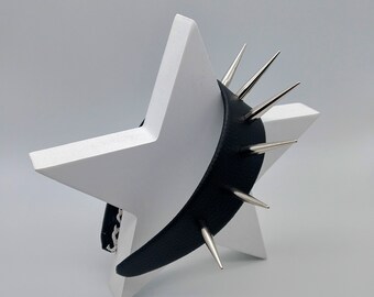 Harley - Corona con púas - Diadema con púas plateadas