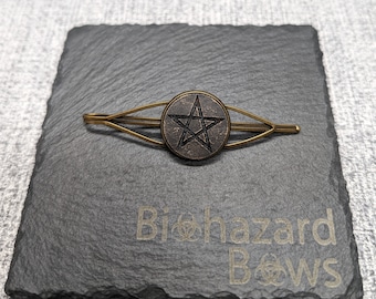 Pinza para el pelo con pentagrama de bronce antiguo: Pasador alternativo, joyería gótica