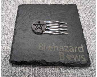 Pasador de pelo con pentagrama de plata: Pasador alternativo, joyería gótica