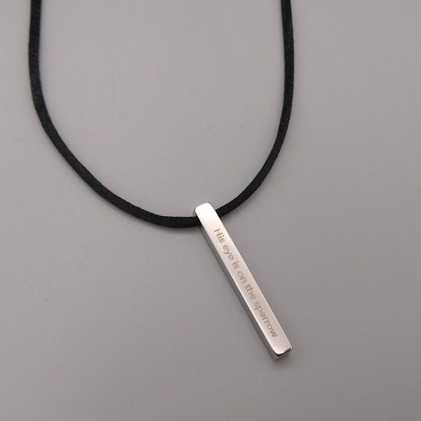 Valentine Inspired Necklace | Cosplay Valentine Bar Pendant Necklace | ComicCon Cosplay | His eye is on the sparrow | Costume Bar Pendant