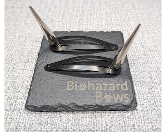 Pinzas para el pelo con pinchos plateados: Cuernos de diablo de metal (juego de 2)