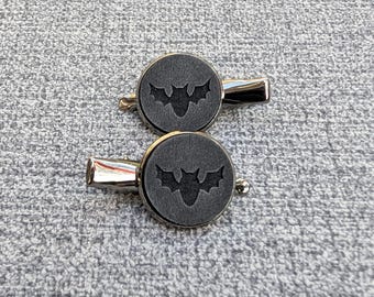 Pinzas para el pelo de murciélago negro: accesorios góticos de madera (juego de 2)