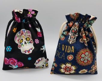 Sugar Skull Drawstring Bag
