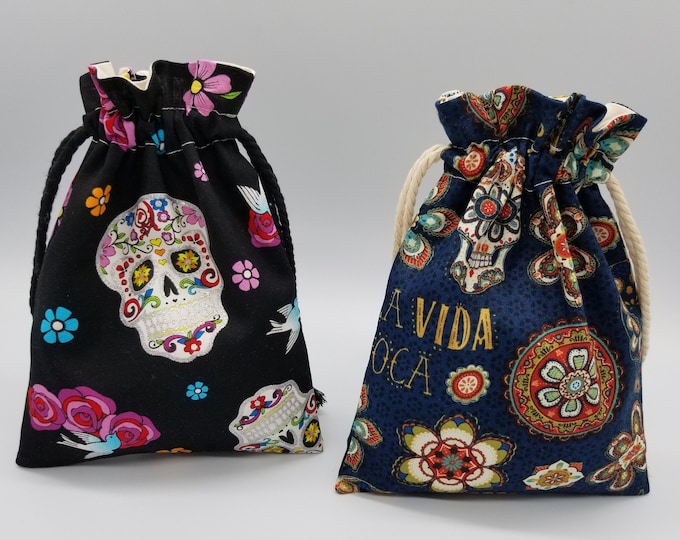 Sugar Skull Drawstring Bag
