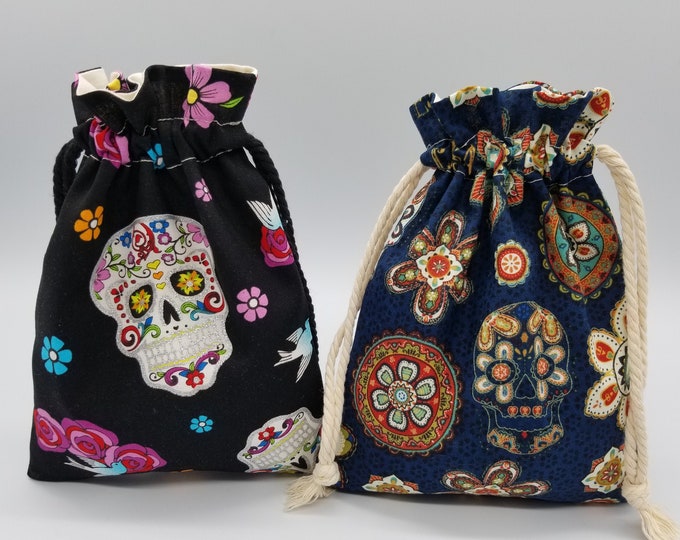 Sugar Skull Drawstring Bag