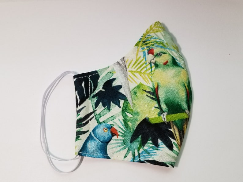 3D Fabric Face Mask Jungle Animal Dinosaur Parrot Wild - Etsy