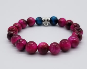 Lilac and White Cat's Eye Bracelet