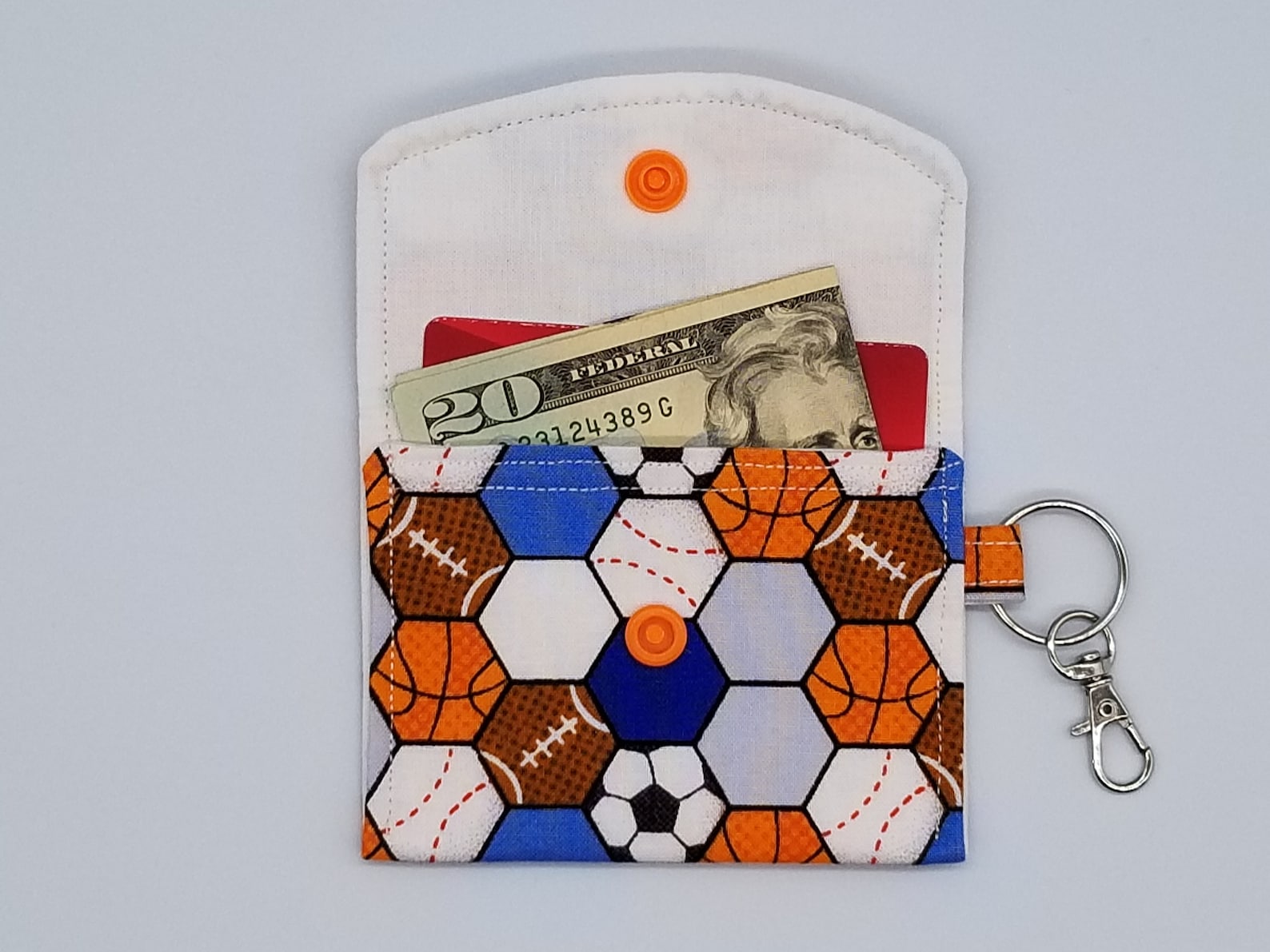 Sport Card Holder Wallet Keychain Cute Wallet Slim Etsy