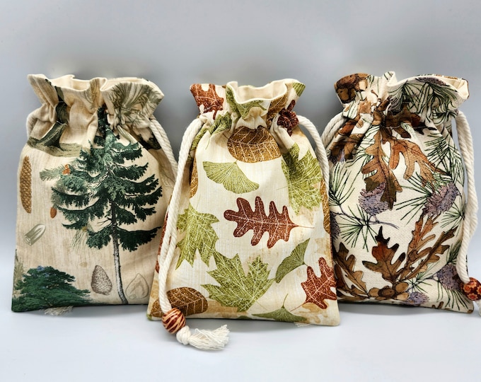 Pine Tree Drawstring Fabric Gift Bag