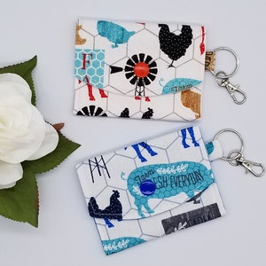 Farm Animal Card Holder Keychain: Snap Bag Wallet (4x3&quot;)
