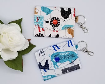Farm Animals Wallet Keychains/ gift card bag