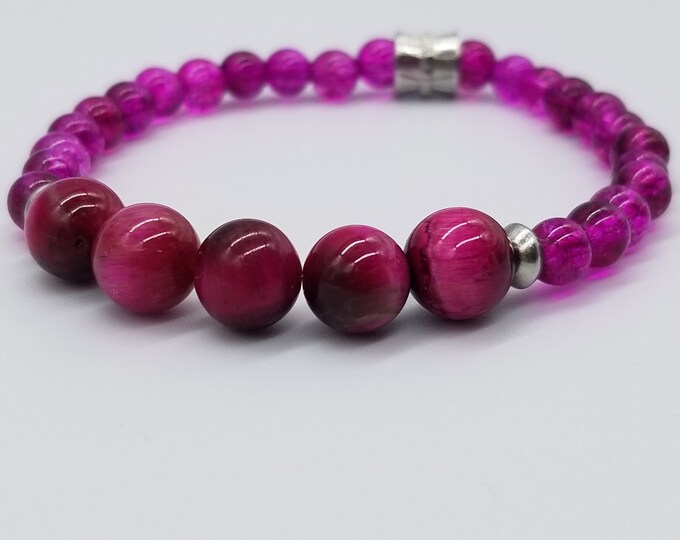 Magenta Cat's Eye Bracelet