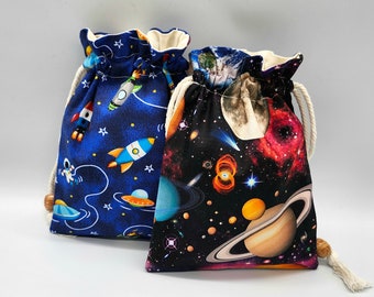 Star Universe Astronaut Drawstring Fabric Gift Bag