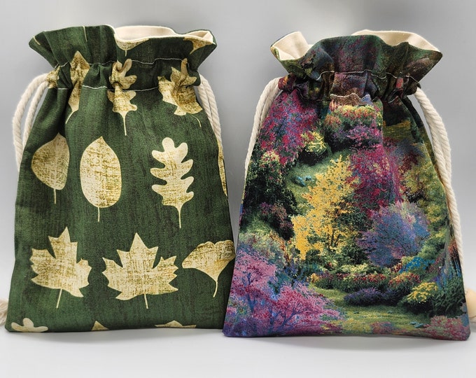 Spring Garden Drawstring Fabric Gift Bag