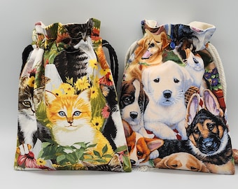 Dog Cat drawstring bag