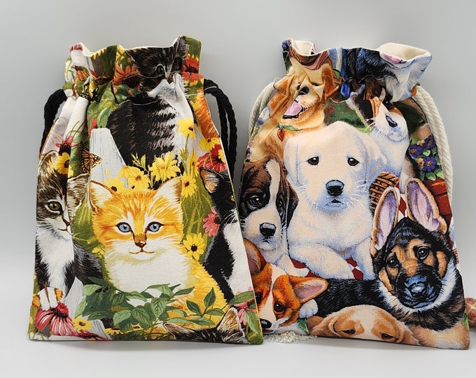 Dog Cat drawstring bag