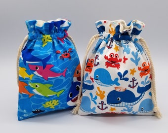Sea Animal Drawstring Bag