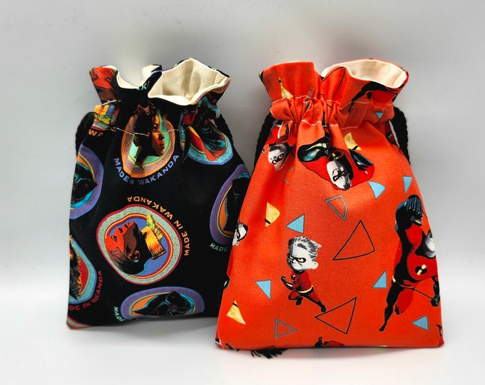 Black and Orange Cartoon Drawstring Fabric Gift Bag