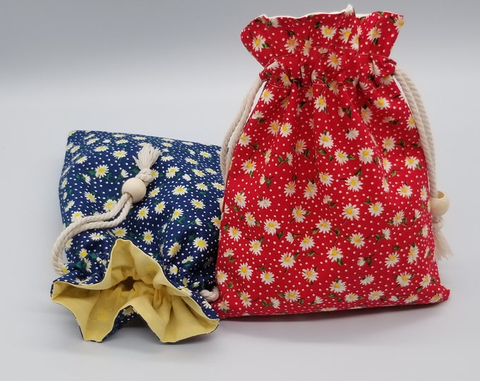 Reusable Fabric Gift Bag, Daisy