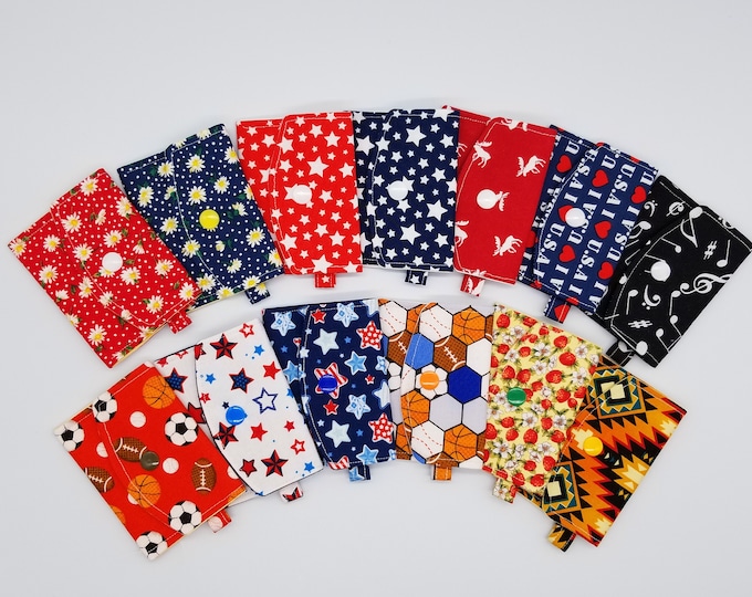 Red and Blue Wallet Keychains