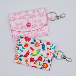 Bird Flamingo Titular de la tarjeta / Llavero de la billetera / Billetera linda / Billetera delgada / Estuche de tarjeta, Idea de tarjeta de regalo / Bolsa snap de 4 "x3", Made in Texas USA