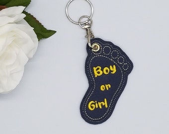 Personalized Kids Keychain, Baby Foot Name Tag, Custom Embroidery Keychain, Bag Name Tag, Zipper Pull, made in Texas USA