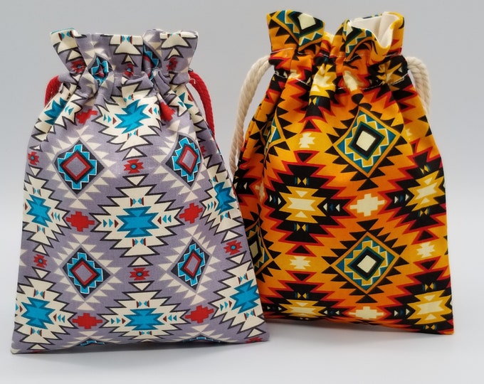 Vintage Tribal Drawstring Bag