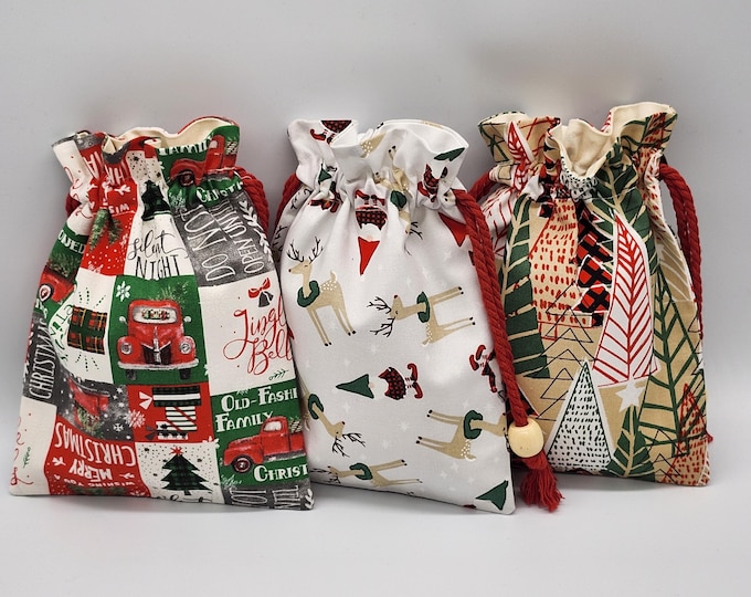 Christmas Drawstring Fabric Gift Bag