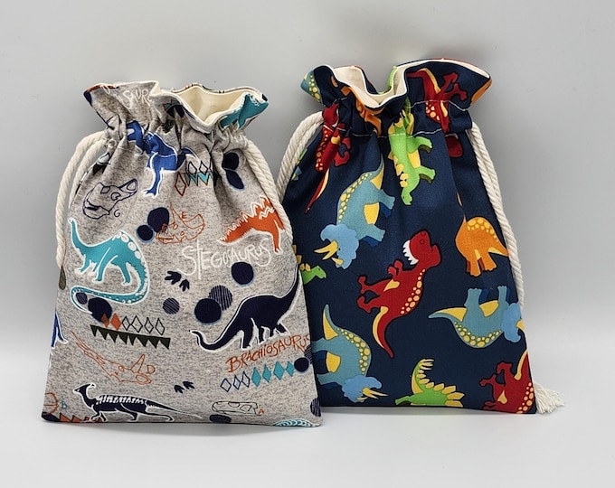 Dinosaur Drawstring Fabric Gift Bag