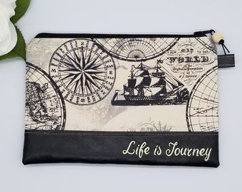 World Map Zipper Pouch