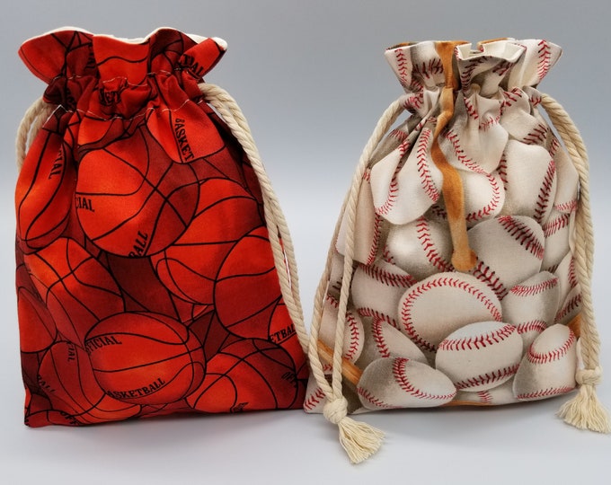 Basketball & Baseball Drawstring Bag