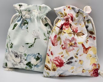Flower Garden Drawstring Fabric Bag