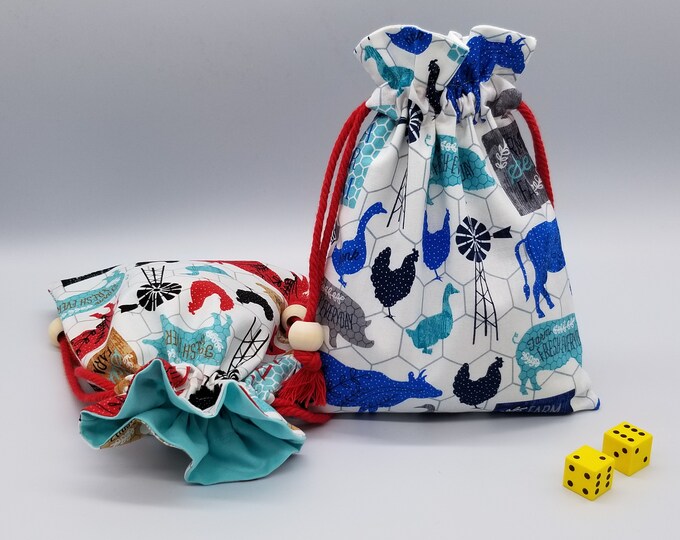 Reusable Fabric Gift Bag, Farm