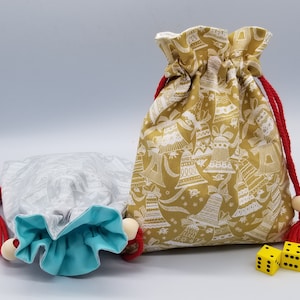 Drawstring Gift Bag, Bell fabric, 2-layer Toy bag, Sanitary bag, Jewelry bag, Cosmetic bag, Travel bag, Shoe Bag, Made in Texas USA