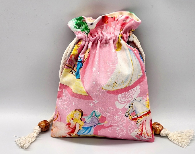Pink Fairy Drawstring Fabric Gift Bag