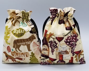 Camping Winery Drawstring Bag
