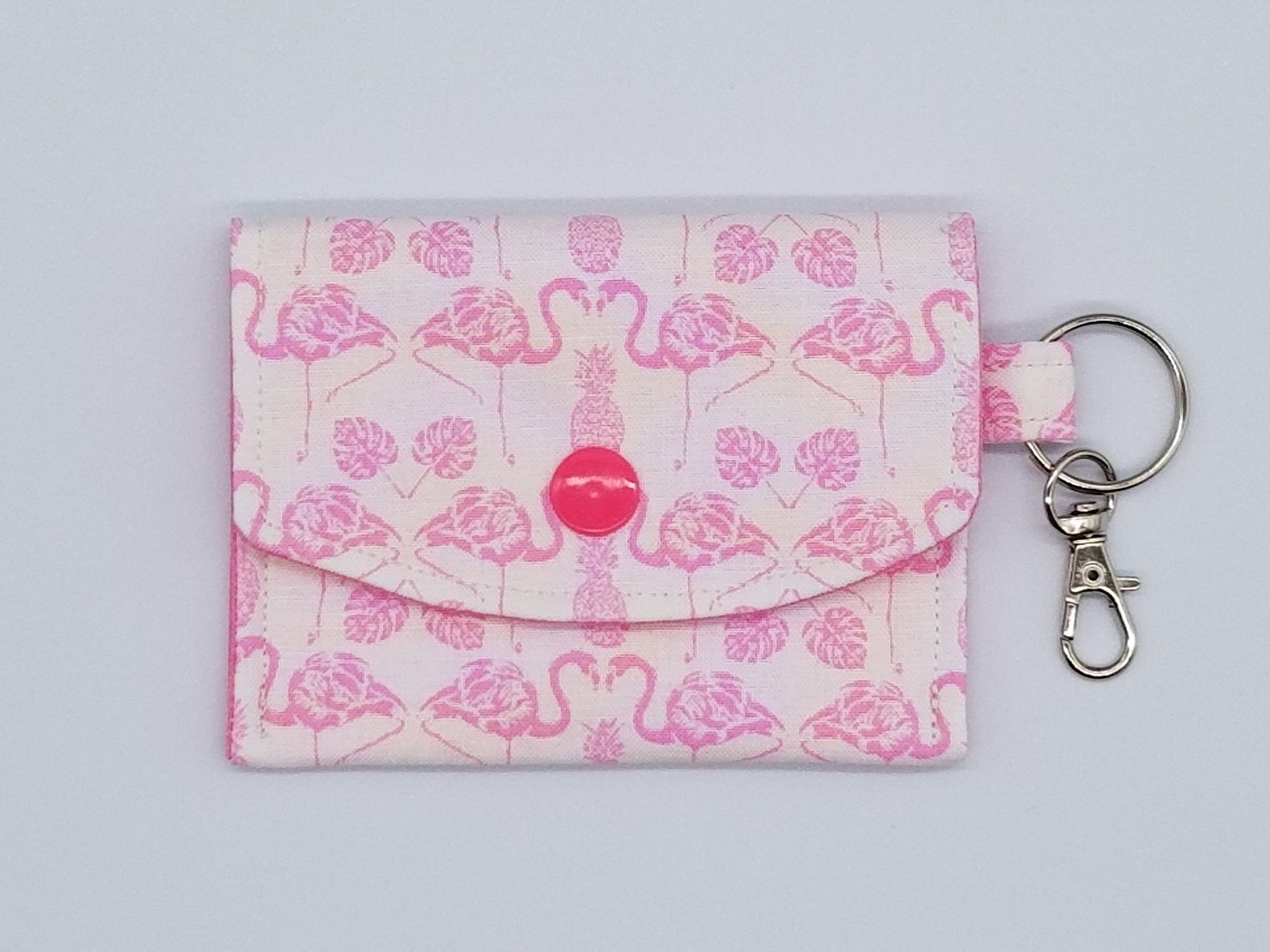Bird Flamingo Card Holder Wallet Keychain Cute Wallet Etsy