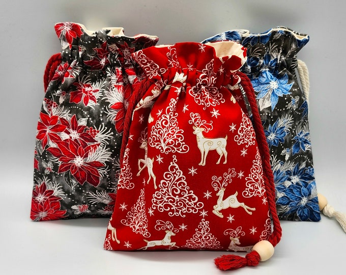 Christmas Drawstring Fabric Gift Bag