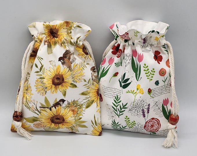 Spring flowers Drawstring Fabric Bag