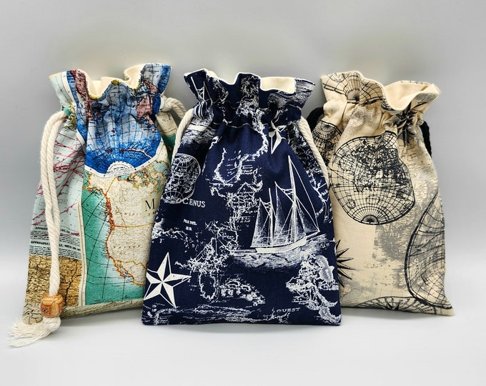 World map Drawstring Fabric Gift Bag