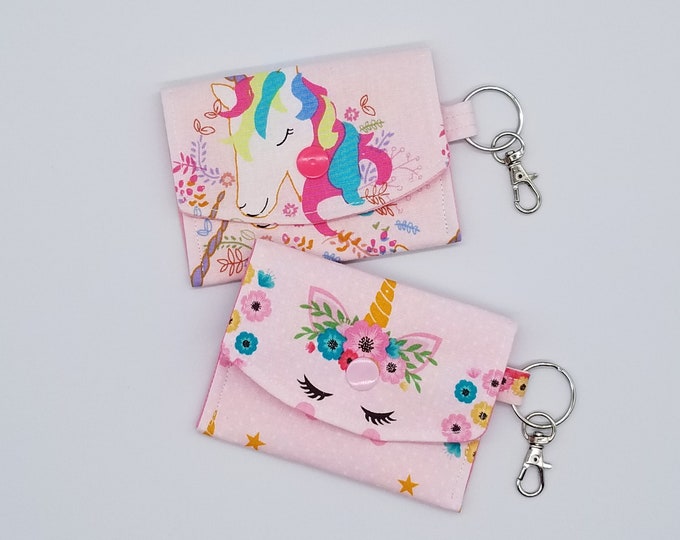 Unicorn Wallet Keychains/ gift card bag