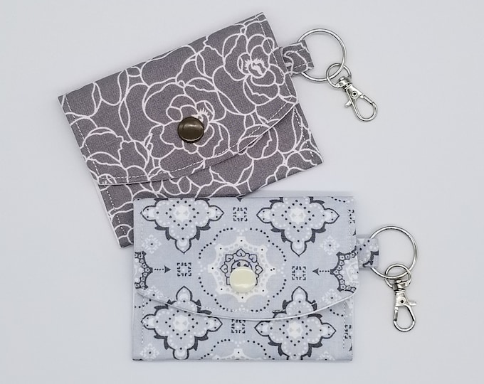 Gray Rose Flower Pouch
