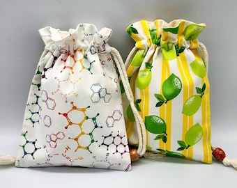Yellow lemon Drawstring Fabric Gift Bag