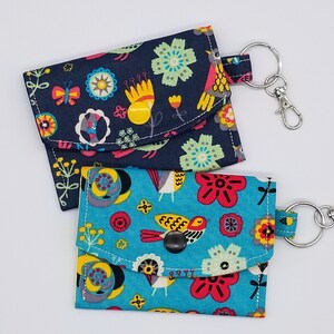 Birds Gift Card Holder / Llavero de la billetera / Billetera linda / Billetera delgada / Estuche de tarjeta, Idea de tarjeta de regalo / Bolsa snap de 4 "x3", Made in Texas USA