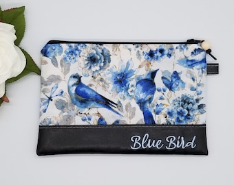 Blue Bird Zipper Pouch